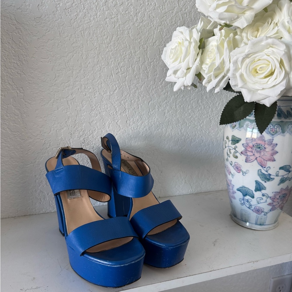 Giampaolo Viozzi Bold Blue Platform Sandals